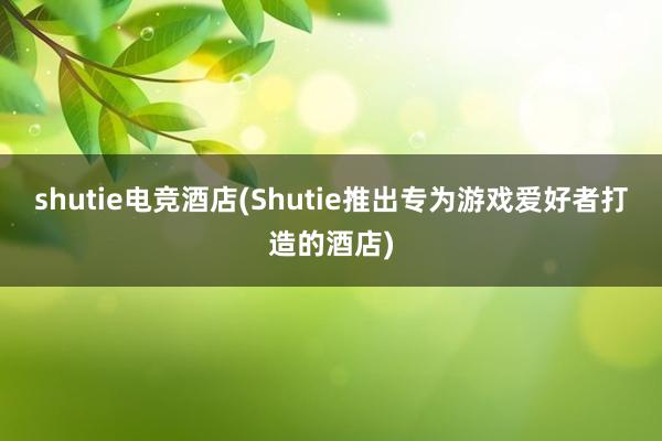 shutie电竞酒店(Shutie推出专为游戏爱好者打造的酒店)