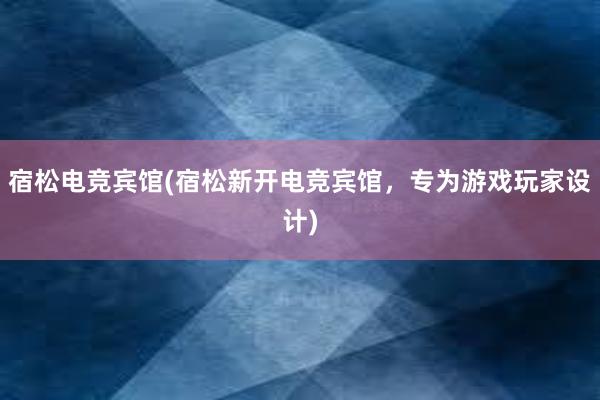 宿松电竞宾馆(宿松新开电竞宾馆，专为游戏玩家设计)