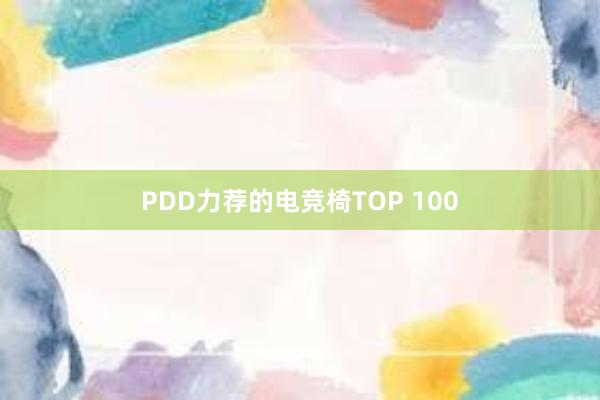 PDD力荐的电竞椅TOP 100