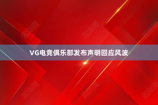 VG电竞俱乐部发布声明回应风波