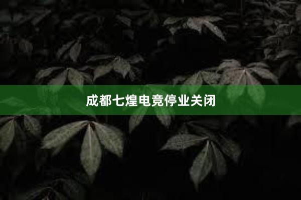 成都七煌电竞停业关闭