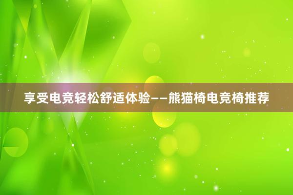 享受电竞轻松舒适体验——熊猫椅电竞椅推荐