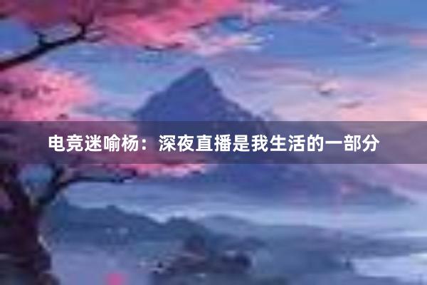 电竞迷喻杨：深夜直播是我生活的一部分